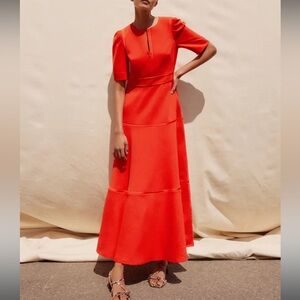 ME + EM Elegant Crepe Maxi Dress